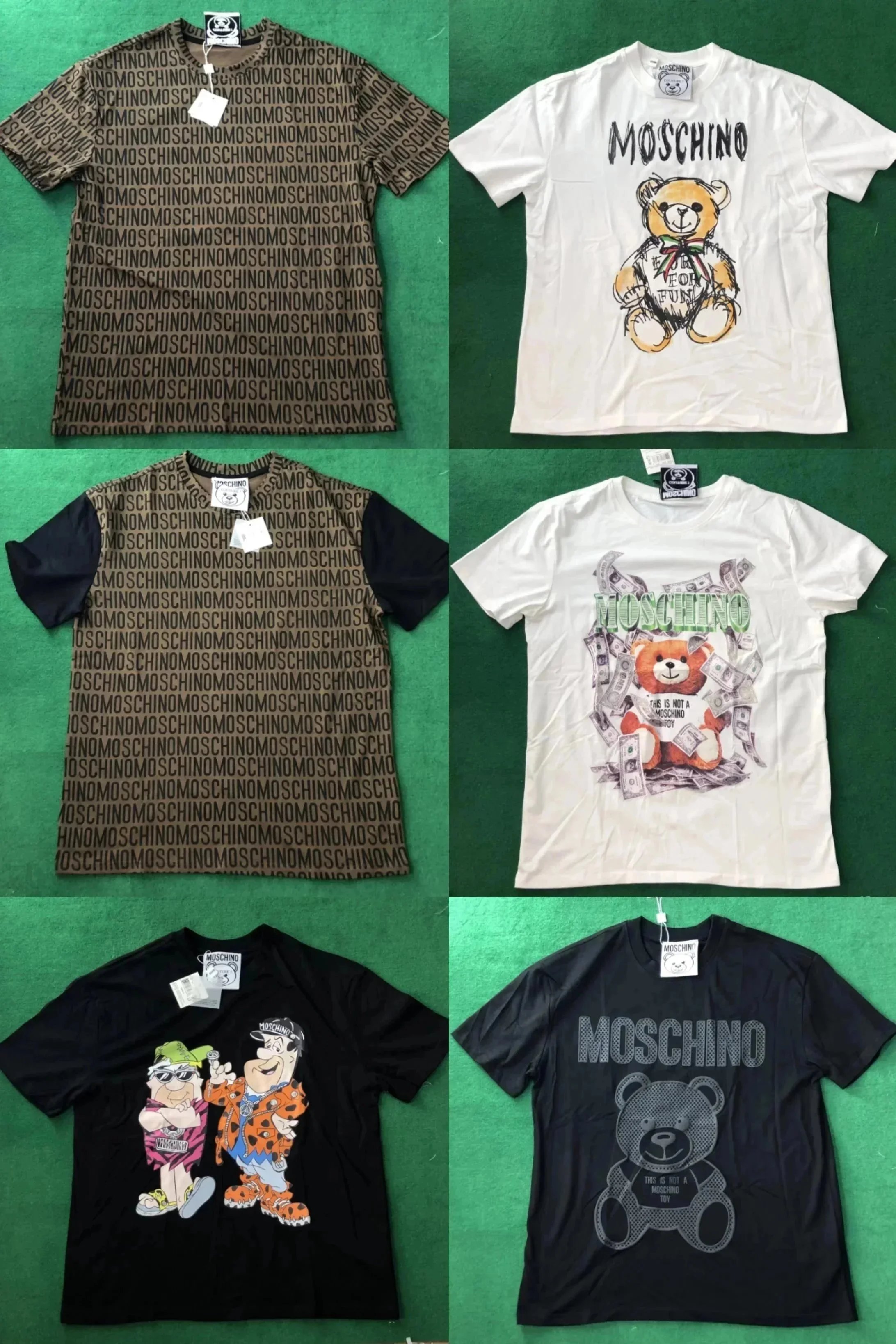 Moschino Bear Print T-Shirt Men's Fashion Casual Tee