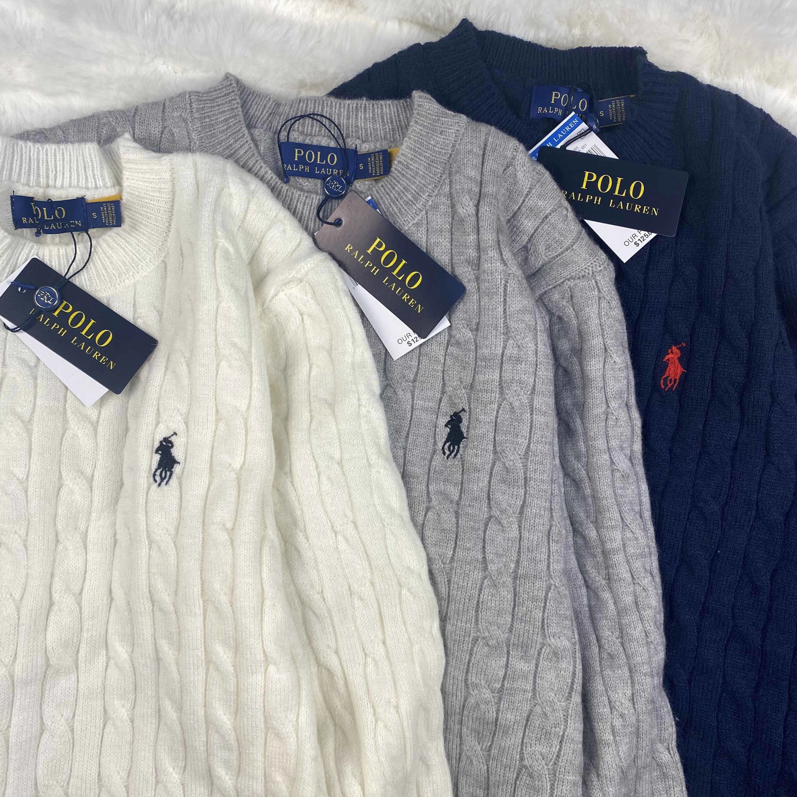 Polo Ralph Lauren Cable Knit Sweater Men's Classic Crewneck Wool Blend