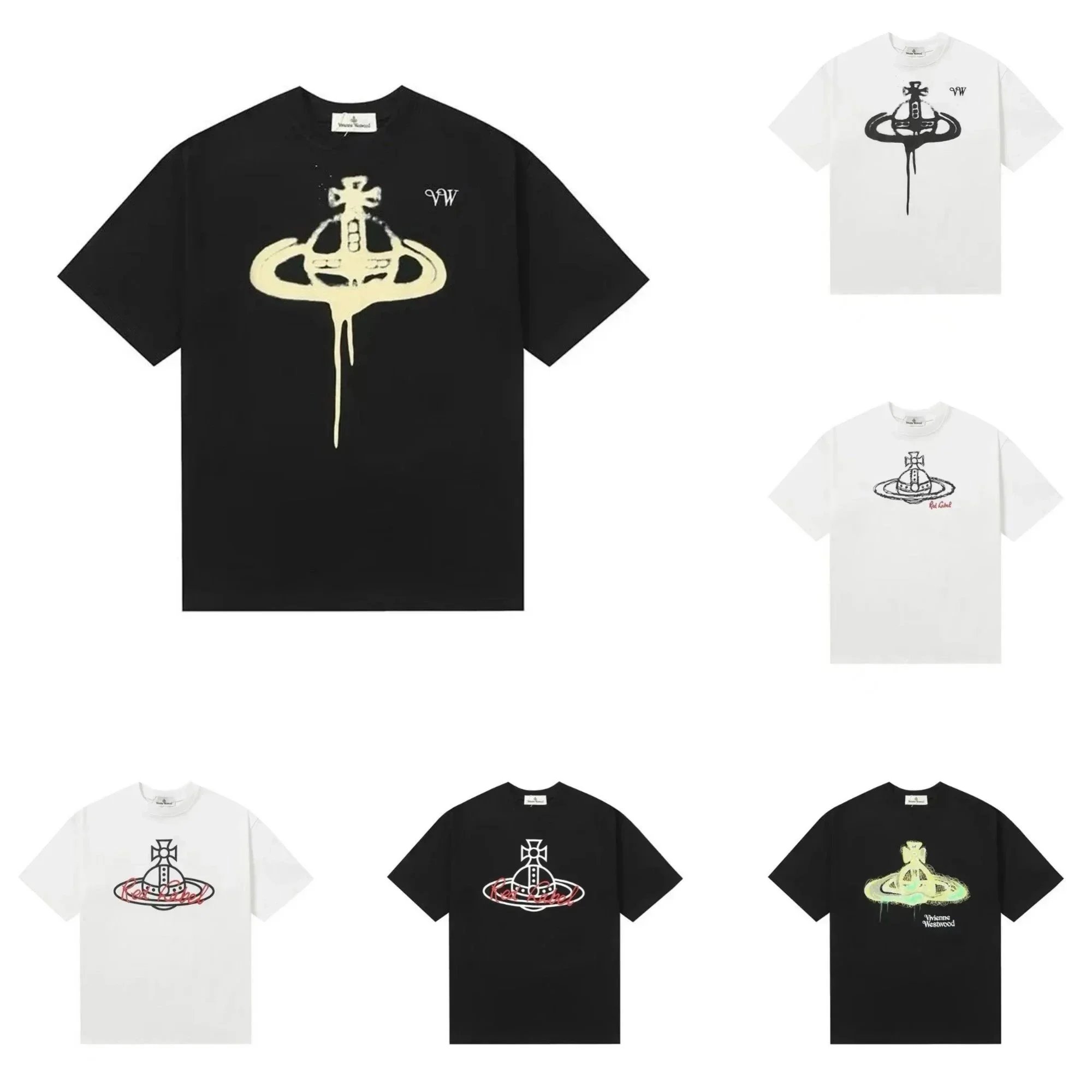 Vivienne Westwood Orb Logo T-Shirt Men's Fashion Streetwear
