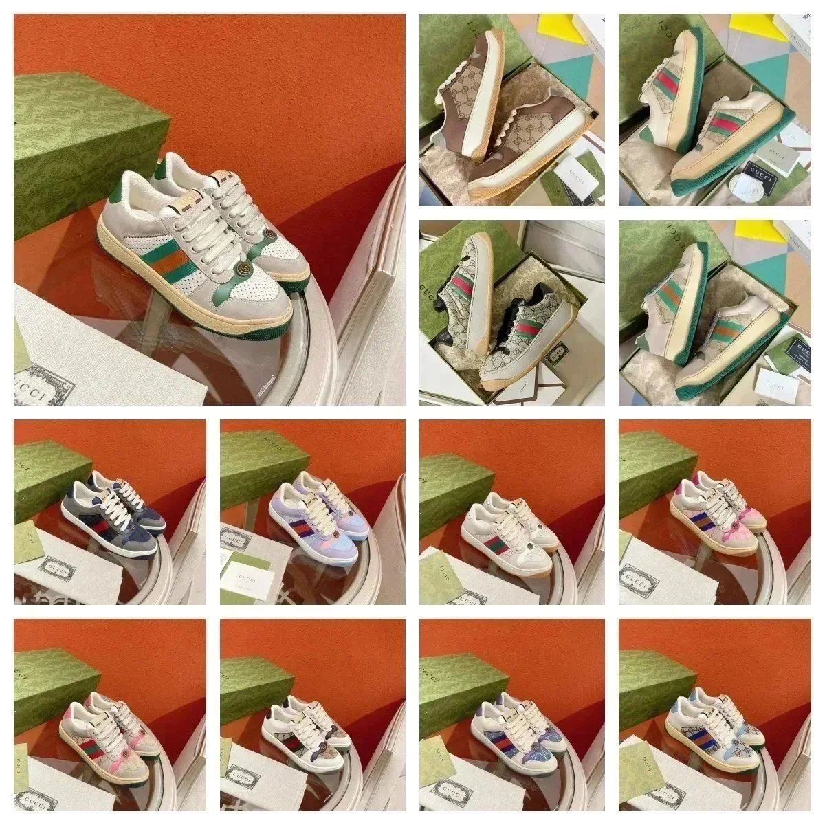 Gucci Ace Sneakers Women's Leather Trainers with Web Stripe Design