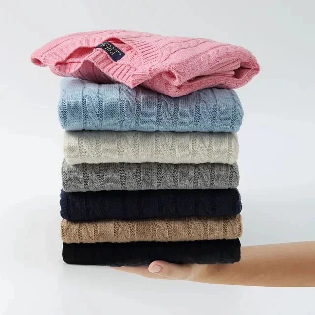 Cable Knit Sweaters for Women - Soft Wool Blend Pullover in Multiple Colors