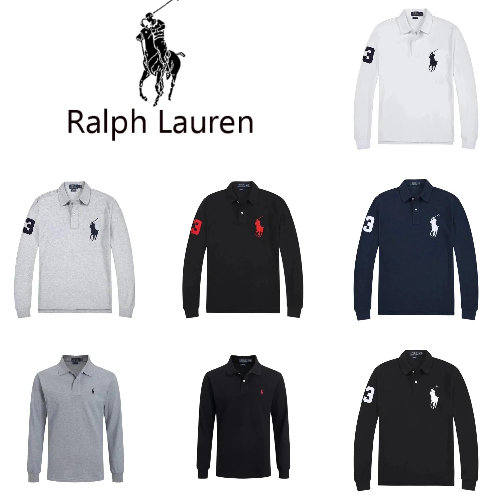 Ralph Lauren Men's Long Sleeve Polo Shirt with Pony Logo