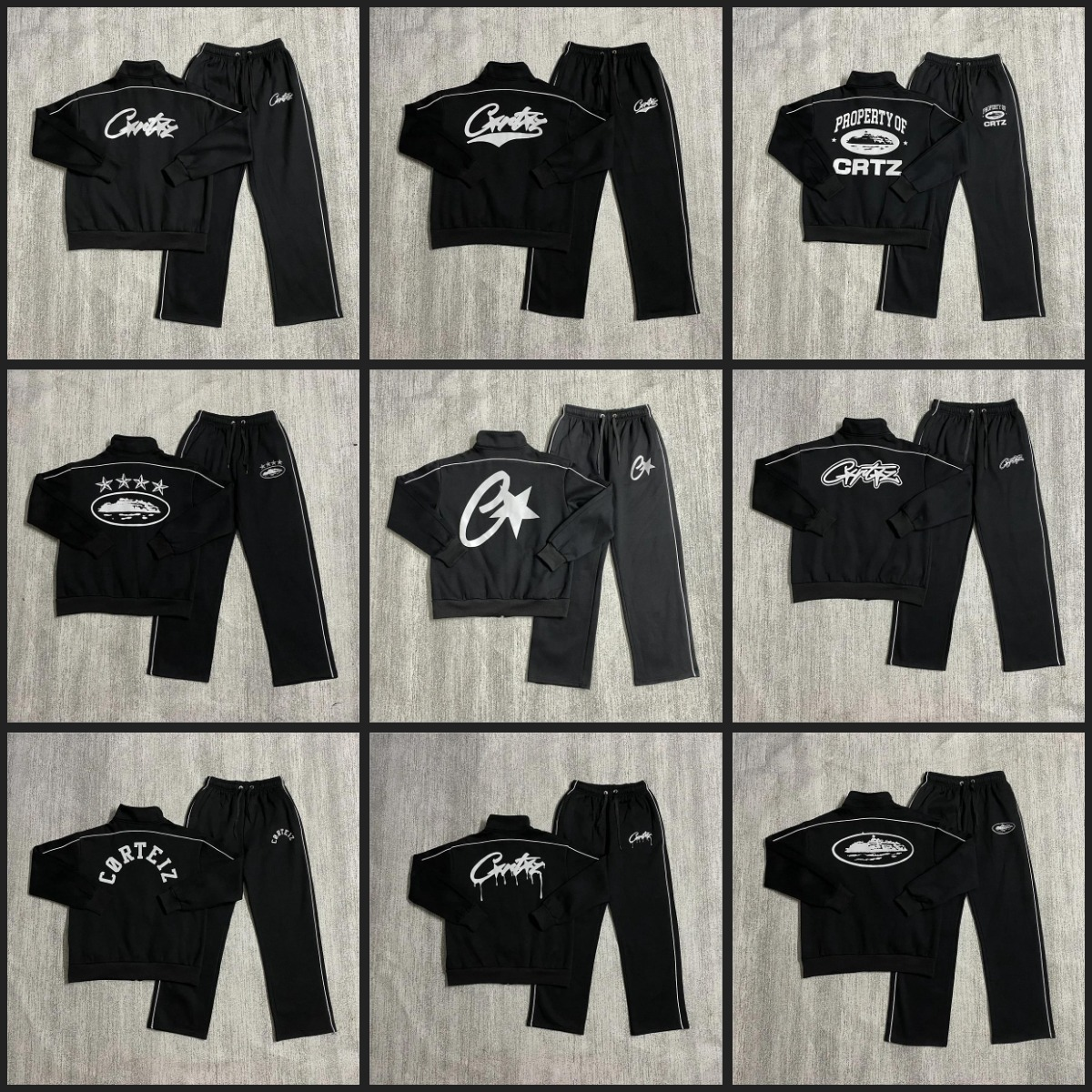 CATZ Black Track Suit Set for Men and Women