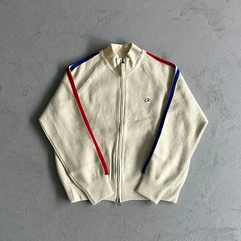 Gucci Cream Track Jacket with Red and Blue Stripes