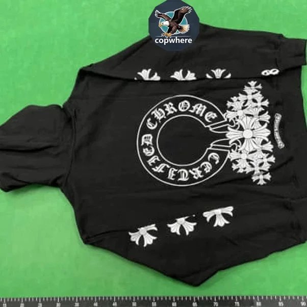 Chrome Hearts Black Hoodie with Embroidered Logo and Snowflake Design
