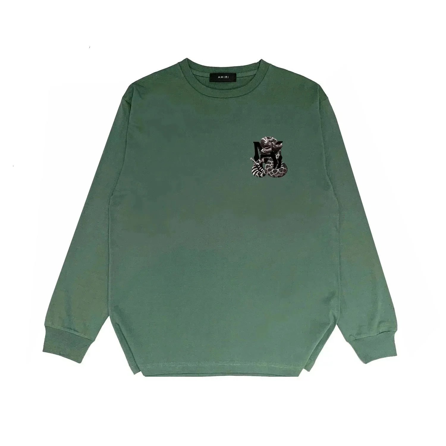 AMIRI Green Embroidered Logo Sweatshirt