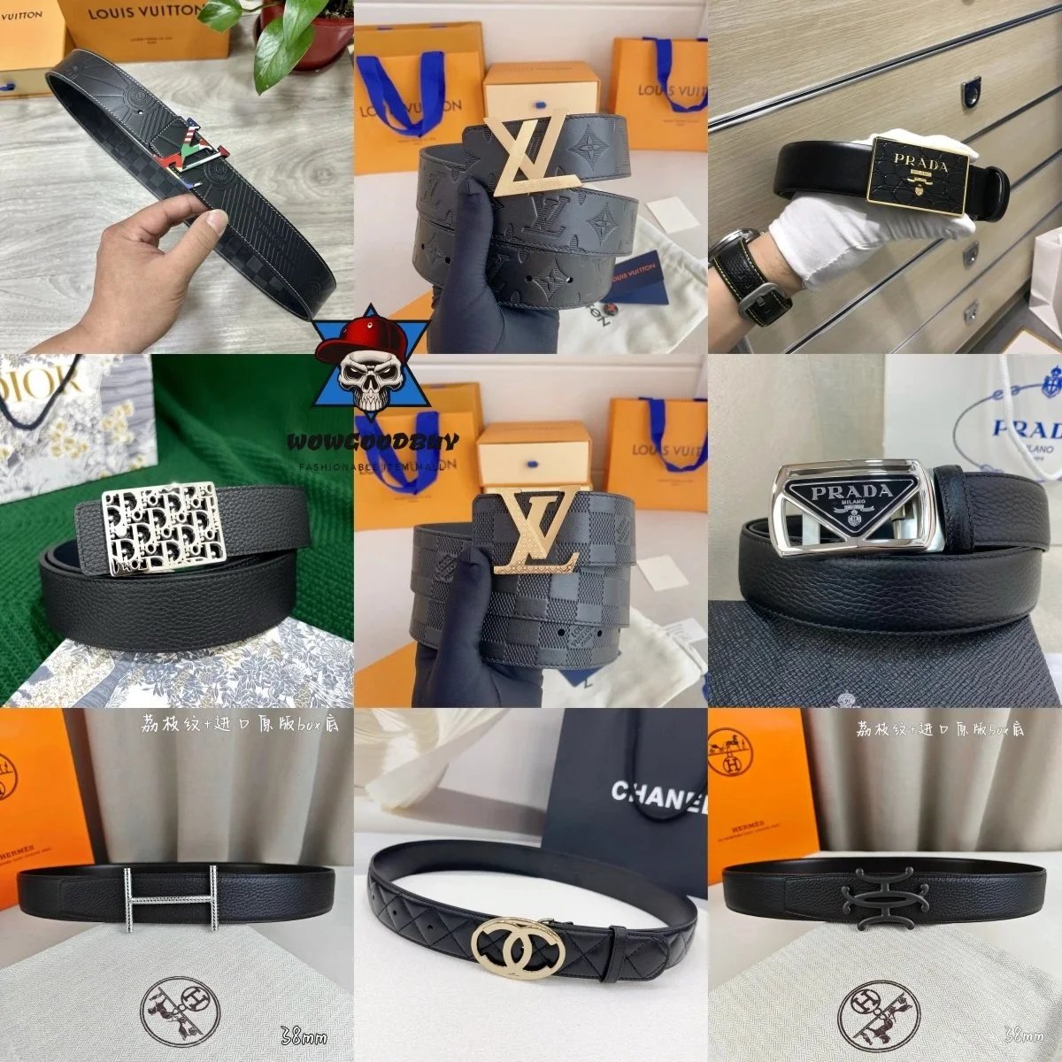Luxury Designer Leather Belts for Men - Louis Vuitton, Prada, Dior, Chanel, Hermes