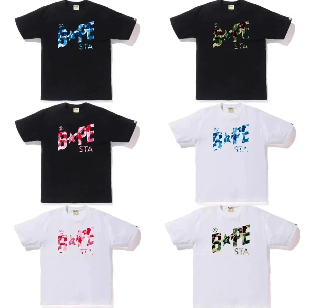 BAPE STA Camo Print T-Shirt Men's Streetwear Fashion Tee