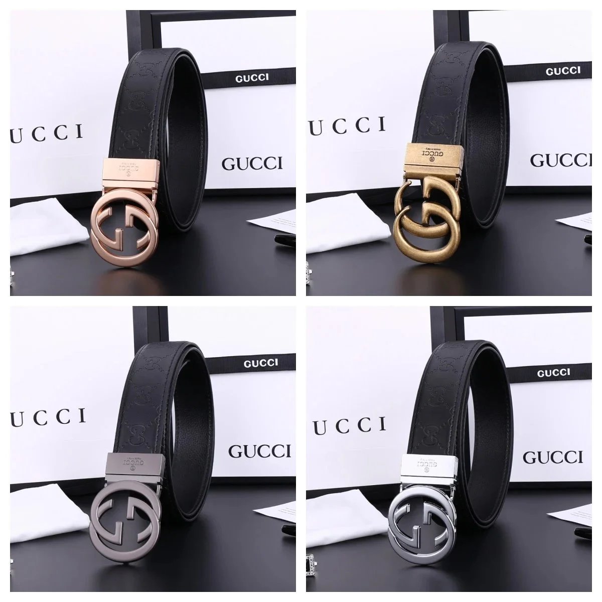 Gucci GG Marmont Leather Belt with Interlocking G Buckle