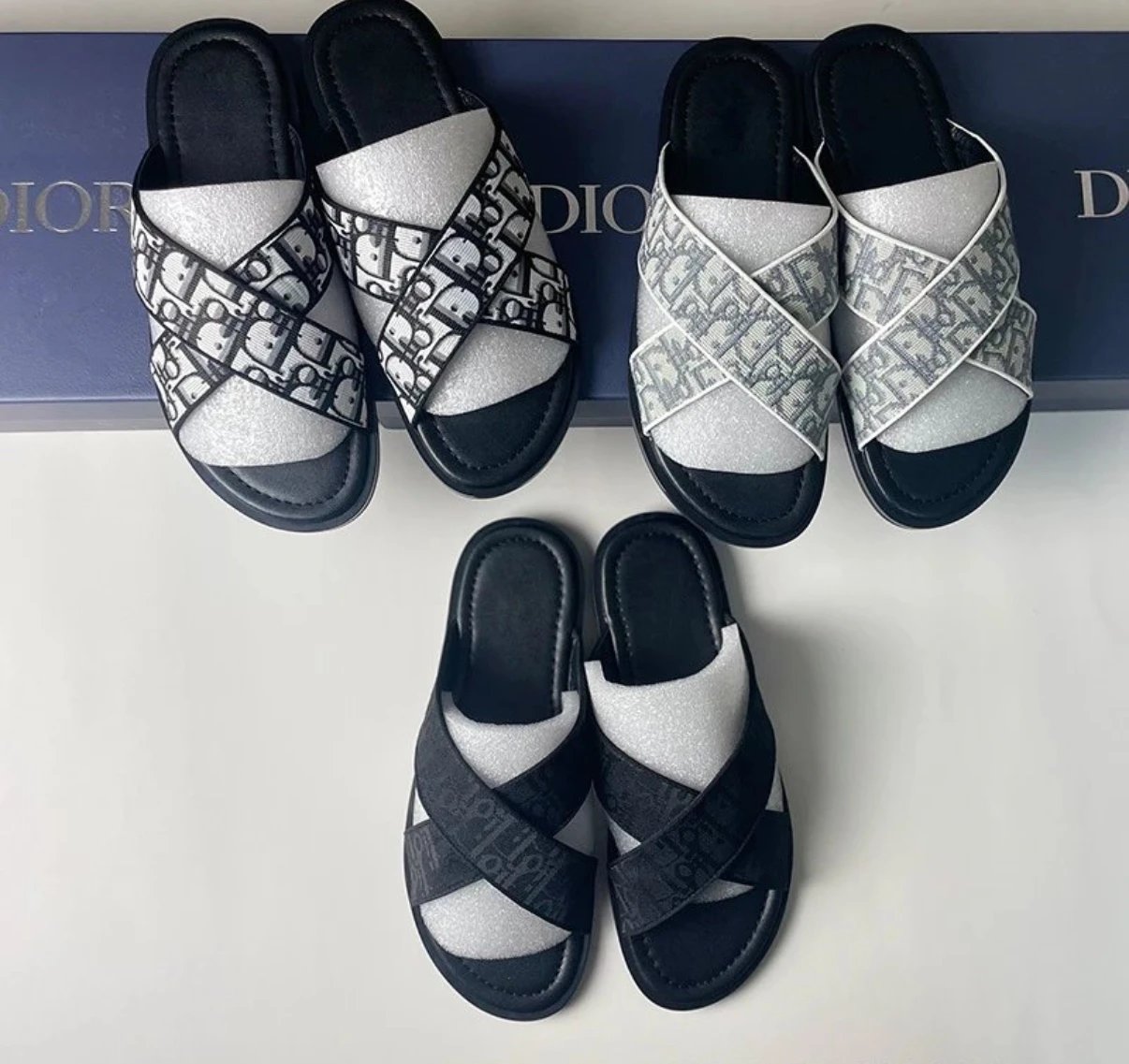 Dior Oblique Print Slide Sandals for Women