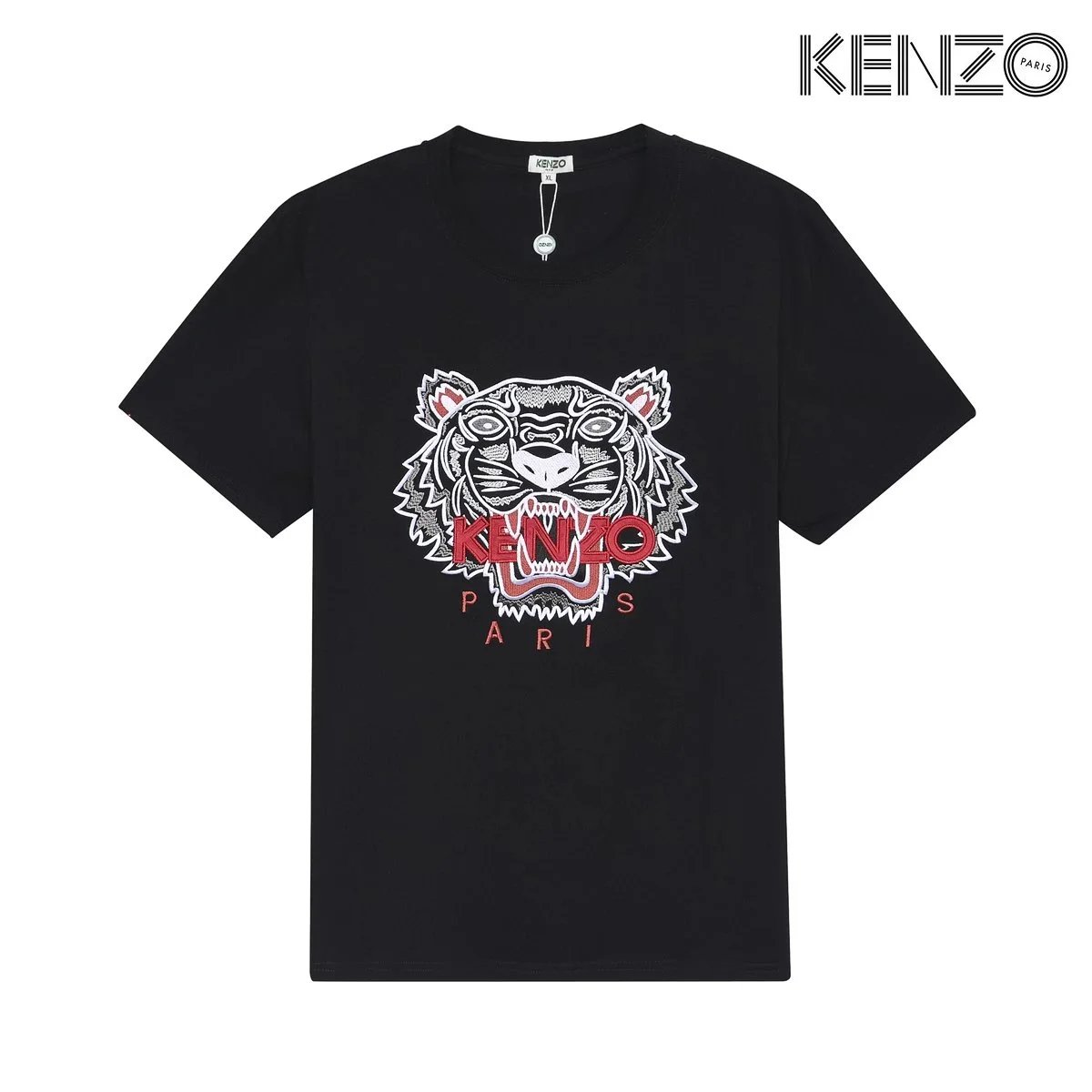 KENZO Tiger Head Logo Black T-Shirt Men's Fashion