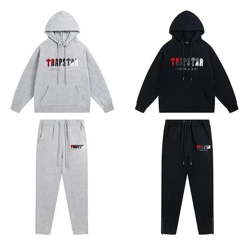 TRAPSTAR Hoodie and Jogger Set for Men Women Casual Streetwear Outfit