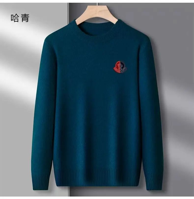 Men's Knitted Sweater Solid Color Round Neck Pullover
