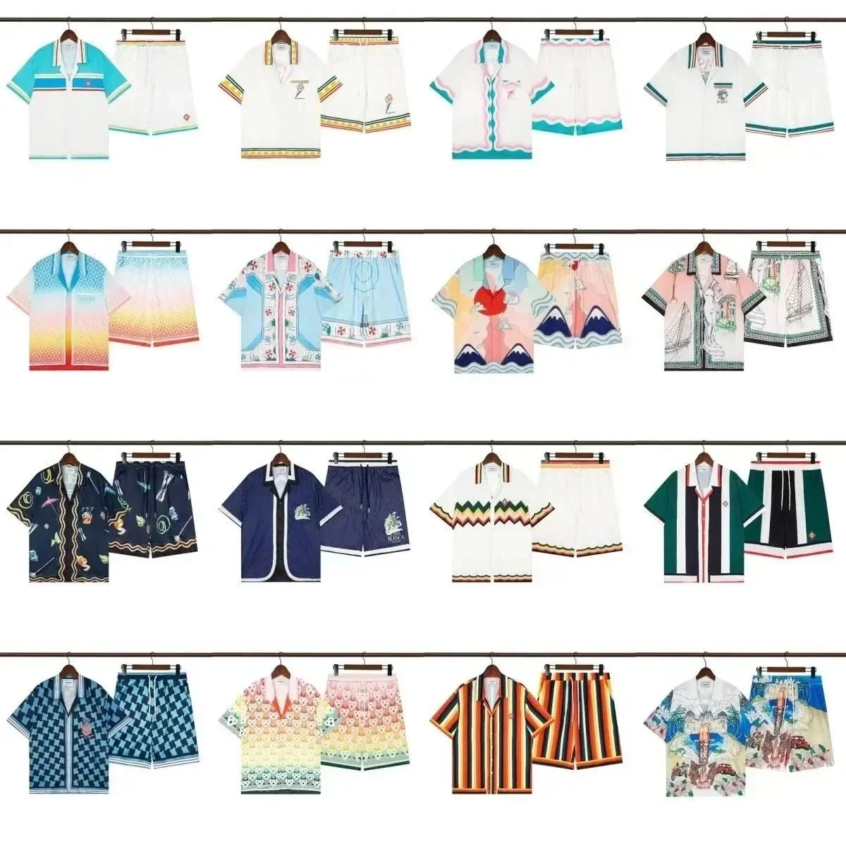 Men's Summer Hawaiian Shirt and Shorts Set Casual Beach Wear