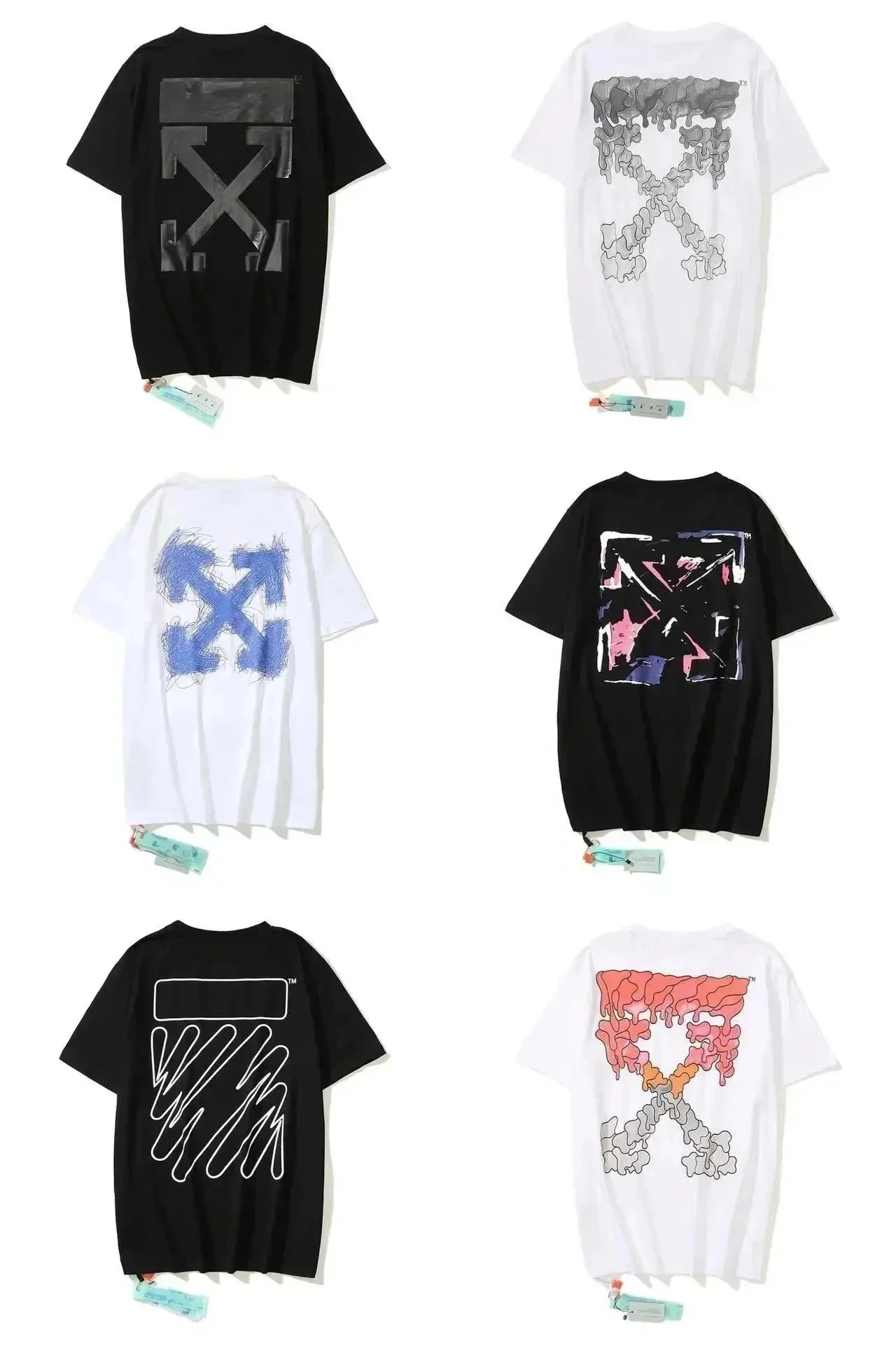 OFF-WHITE Graphic Print T-Shirt Men Women Oversized Streetwear Fashion