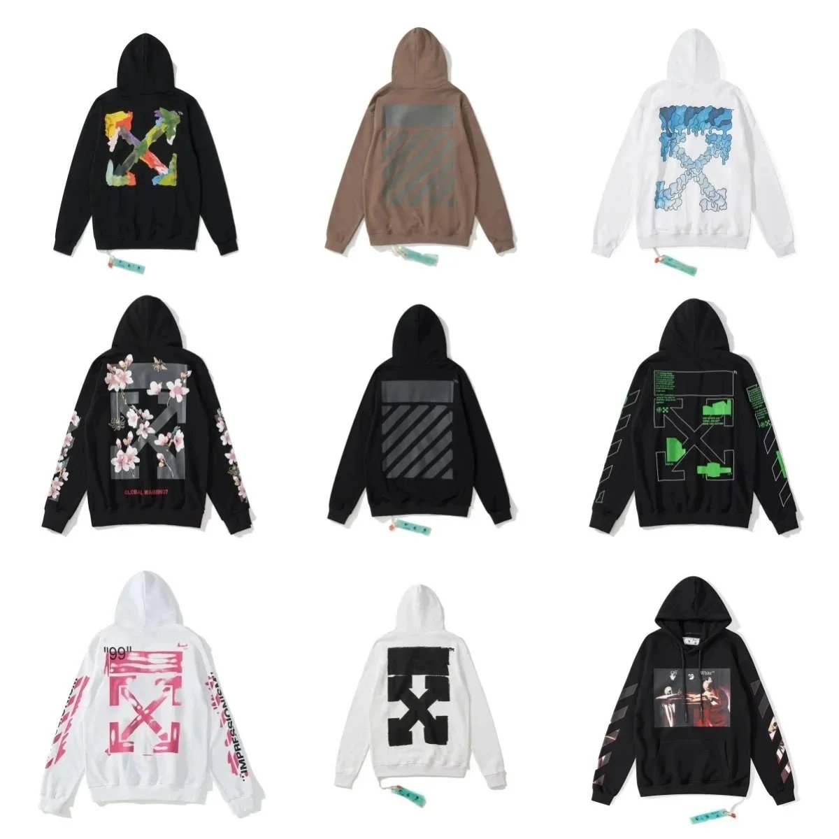 Off-White Hoodies with Graphic Designs and Logo Print