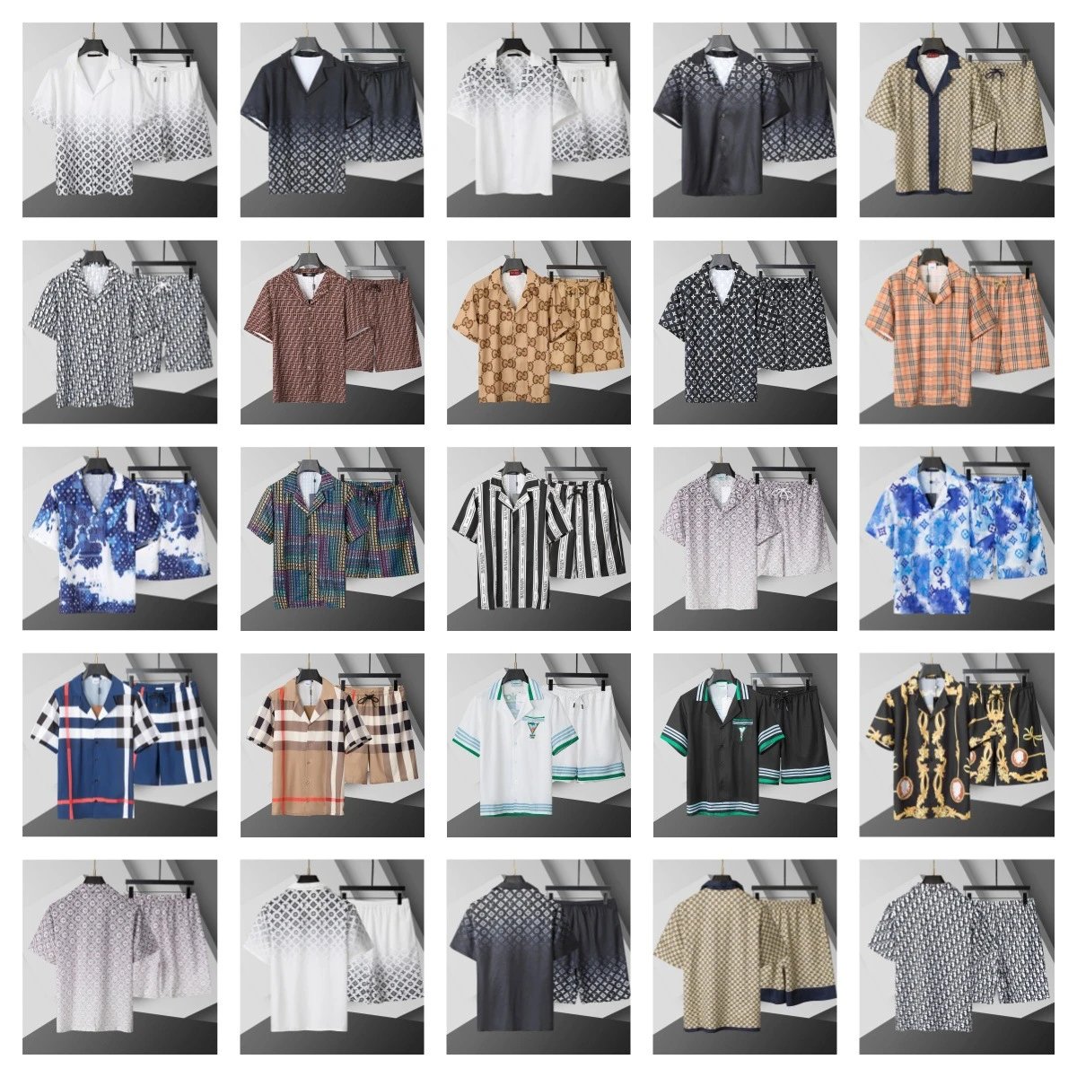 Gucci Men's Printed Short Sleeve Pajama Sets