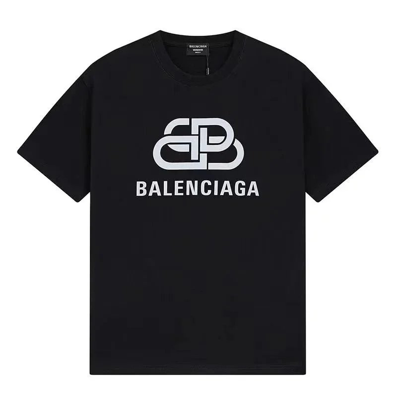 Balenciaga Logo Print Black T-Shirt for Men