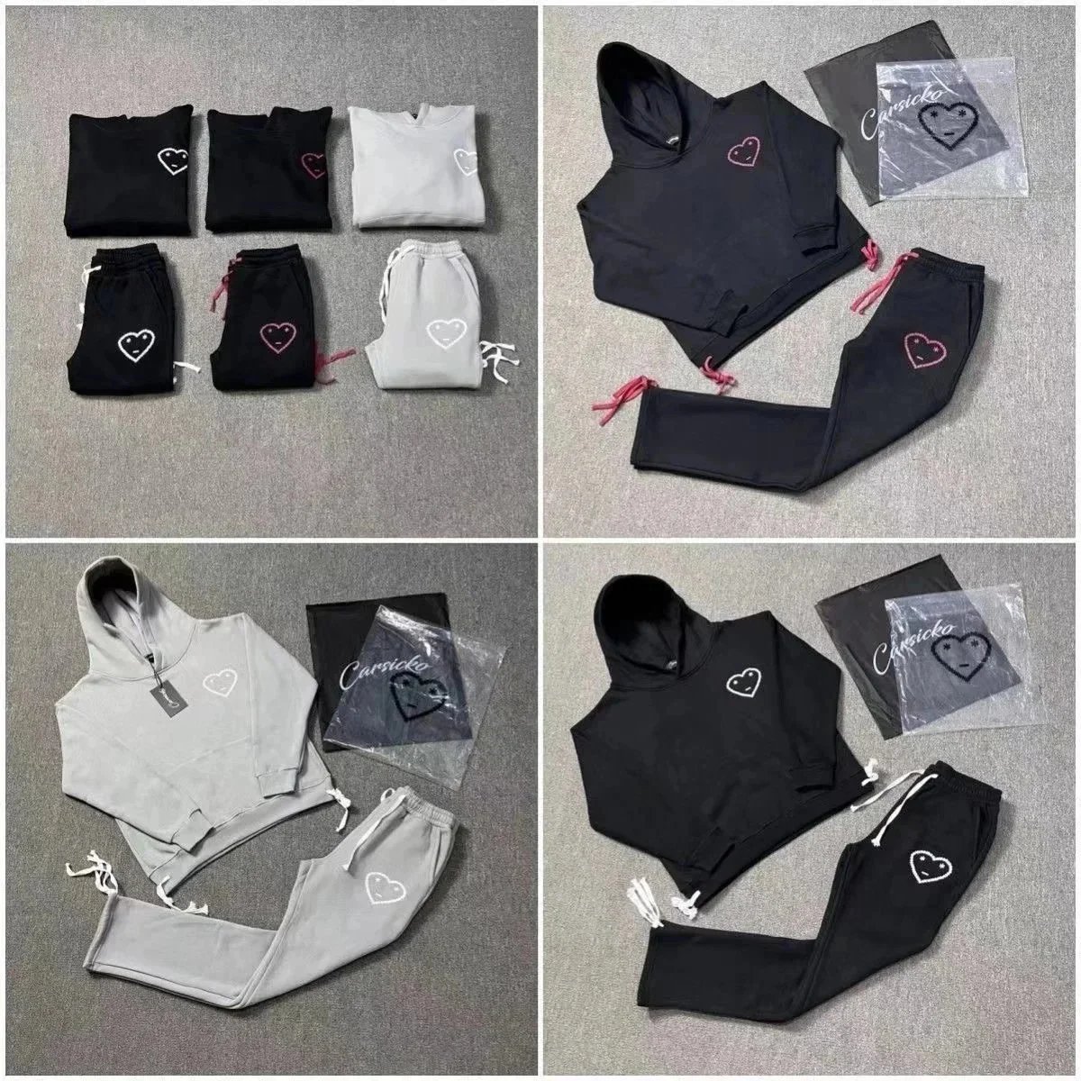 Carricko Heart Logo Hoodie & Jogger Set for Women - Cozy Sweatshirt and Pants Outfit