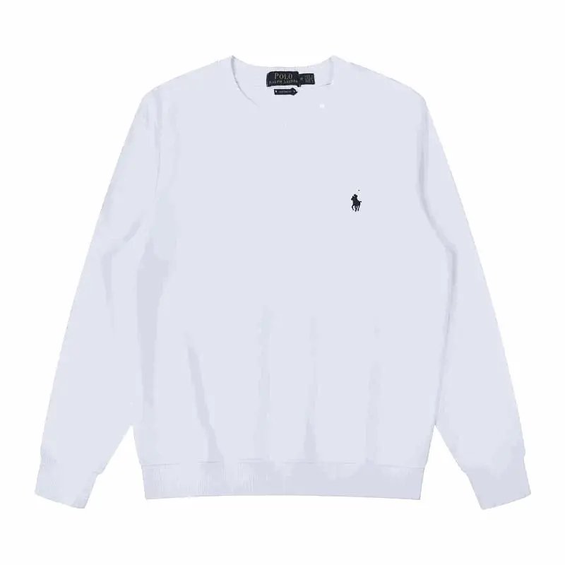White Crewneck Sweatshirt with Pony Logo