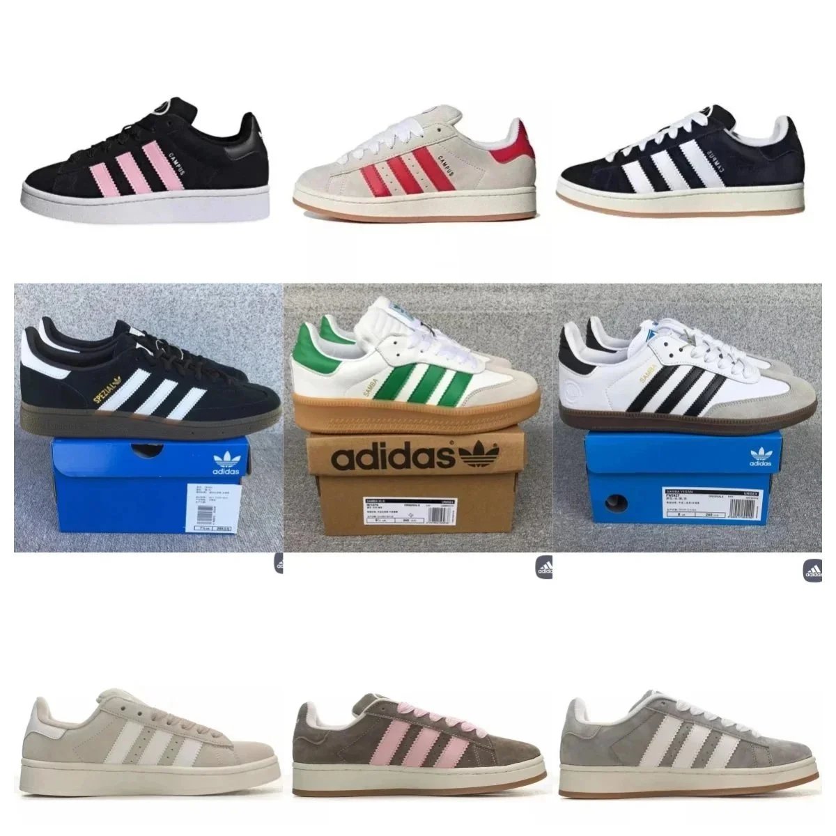 Adidas Campus Sneakers Classic Low Top Shoes for Men and Women