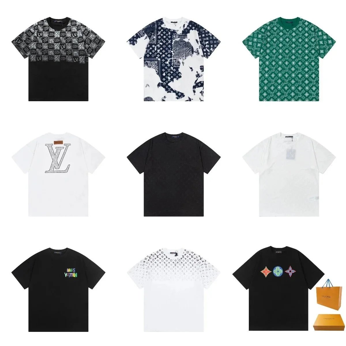 Louis Vuitton Monogram Pattern T-Shirts for Men