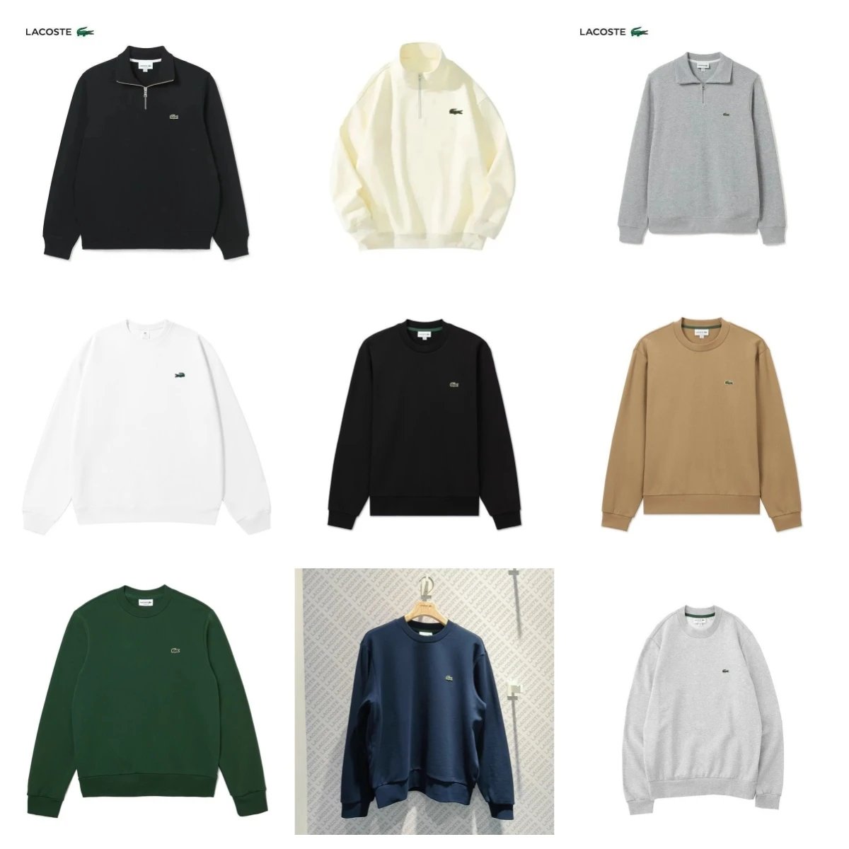 LACOSTE Men's Crewneck and Half-Zip Sweatshirts