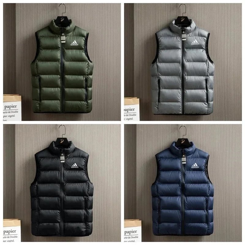 Adidas Men's Quilted Down Vest Lightweight Warm Winter Outerwear