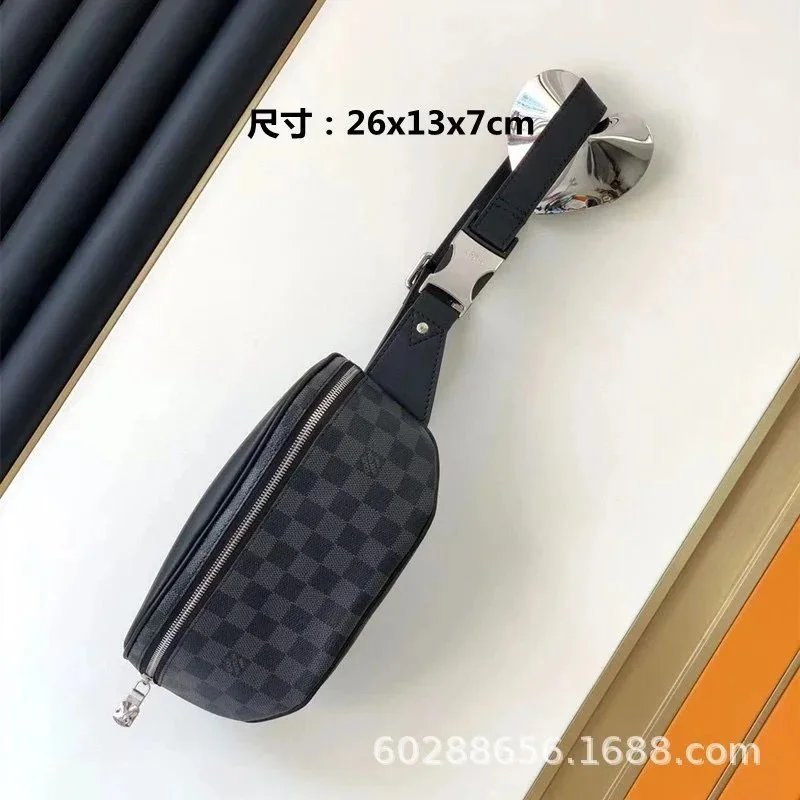 Luxury Checkerboard Pattern Waist Bag for Men and Women