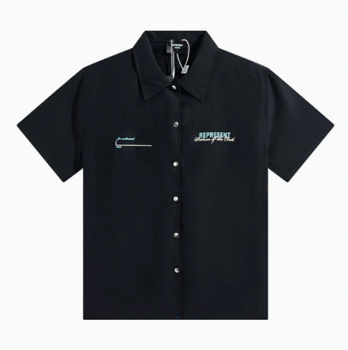 Represent Black Short Sleeve Button-Up Shirt