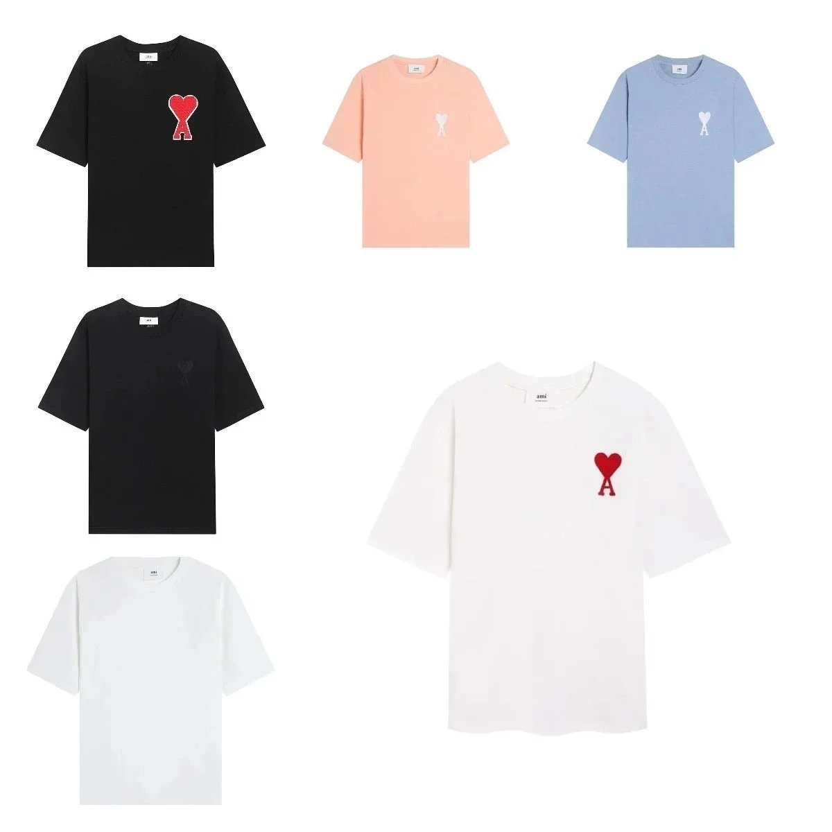 AMI Paris Heart Logo T-Shirt Unisex Oversized Cotton Tee