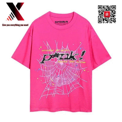 Pink Spider Web Graphic T-Shirt for Men and Women