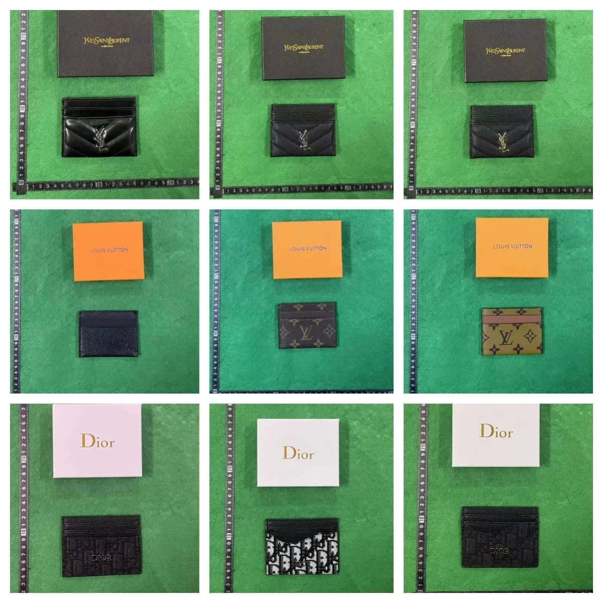 Luxury Brand Card Holders YSL Louis Vuitton Dior Mini Wallets