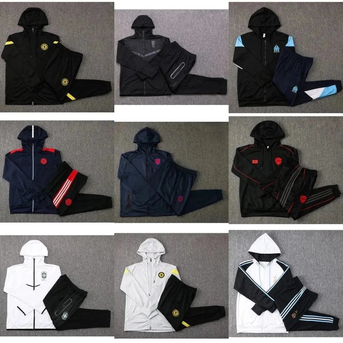 Men's Sport Suit Tracksuit Hoodie & Pants Set for Football Fans