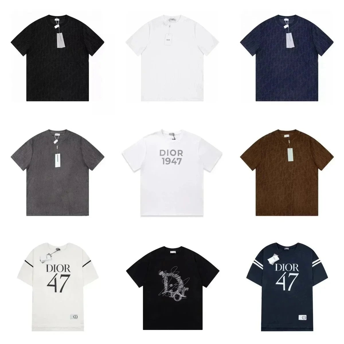 Dior 1947 T-Shirt Collection Men's Fashion Streetwear