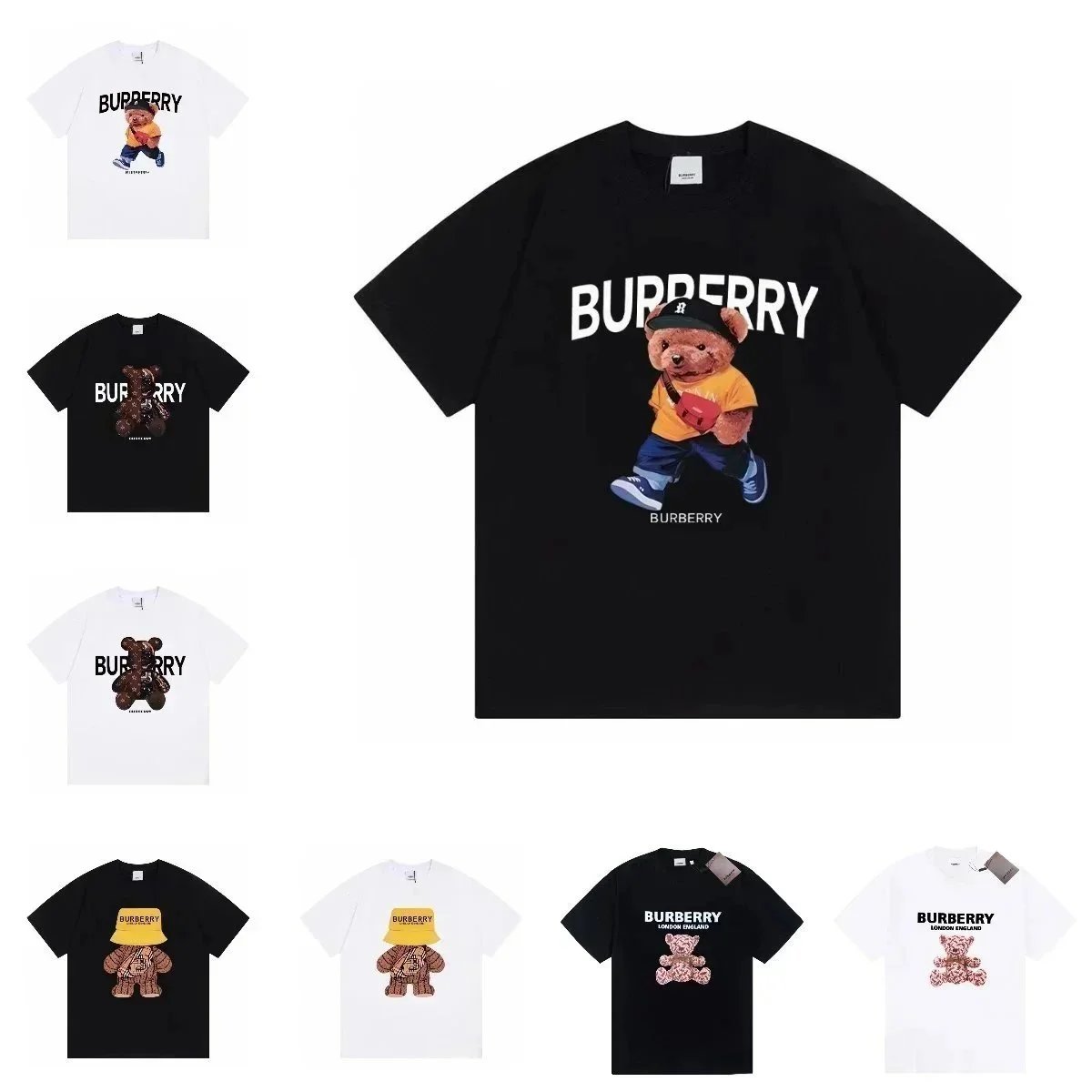 Burberry Bear Logo T-Shirt Men Women Fashion Casual Tee