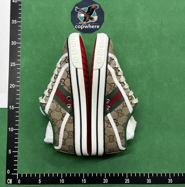 Gucci GG Supreme Canvas Sneakers with Red Green Web Detail