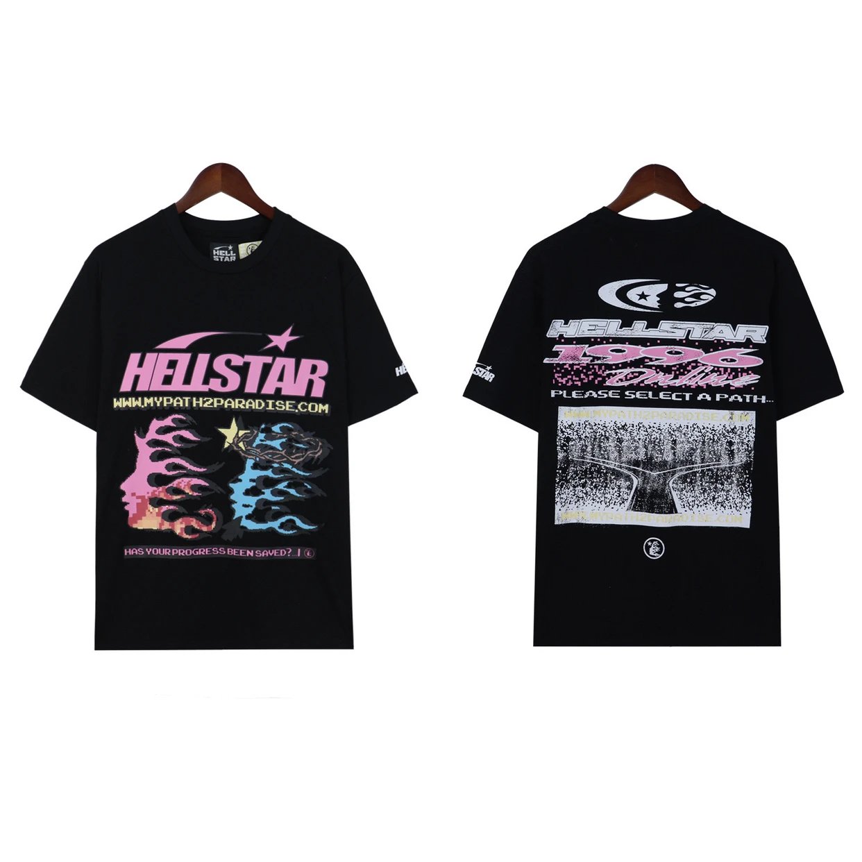 HELLSTAR 1996 Online T-Shirt Black Retro Gaming Design