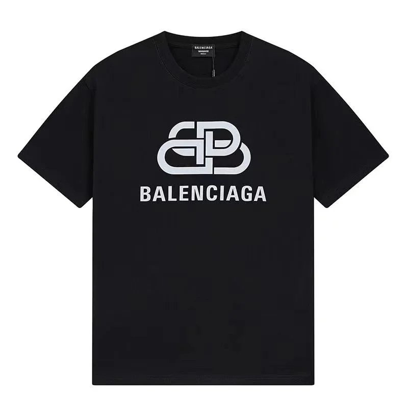 Balenciaga Logo Print Black T-Shirt for Men