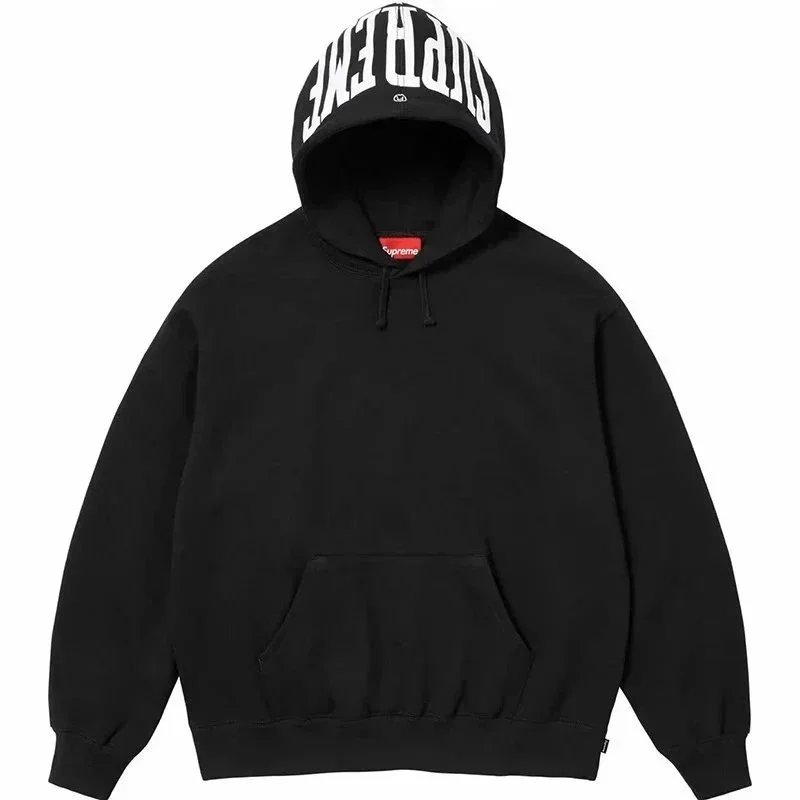 Supreme Black Hooded Sweatshirt with Arc Logo