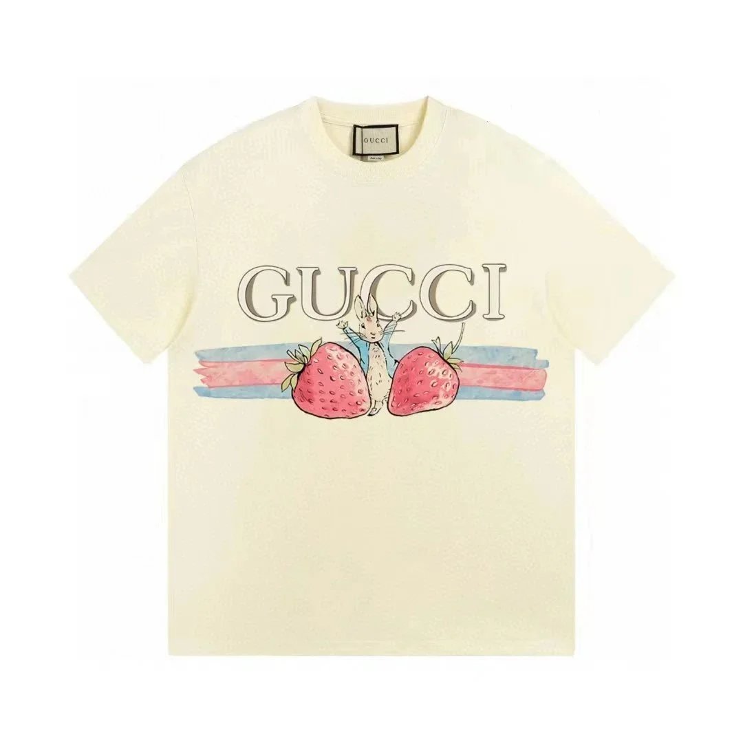 Gucci Strawberry Rabbit Print T-Shirt