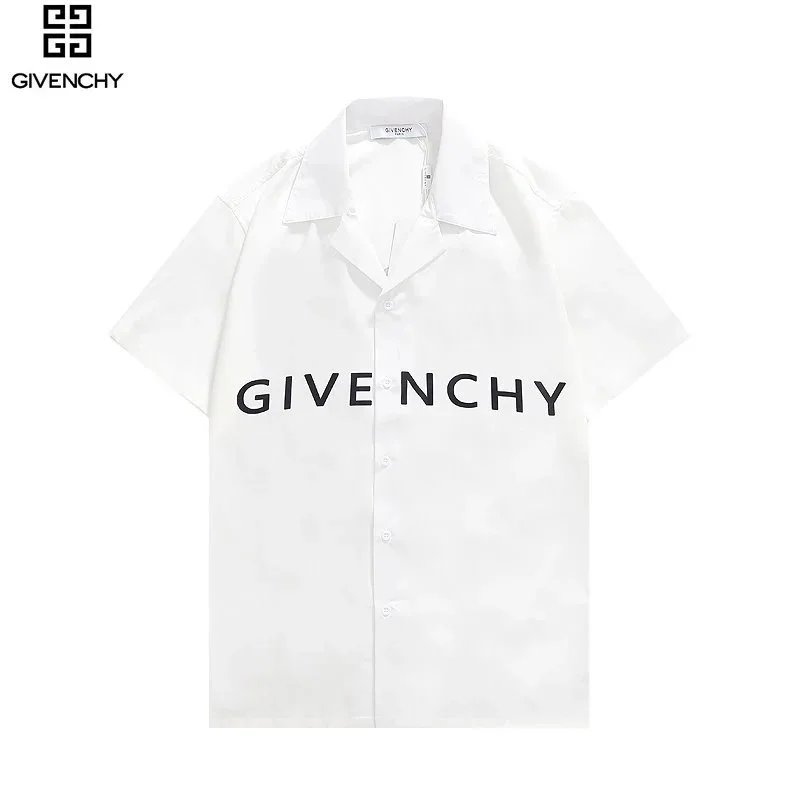 Givenchy White Logo Print Short Sleeve Shirt