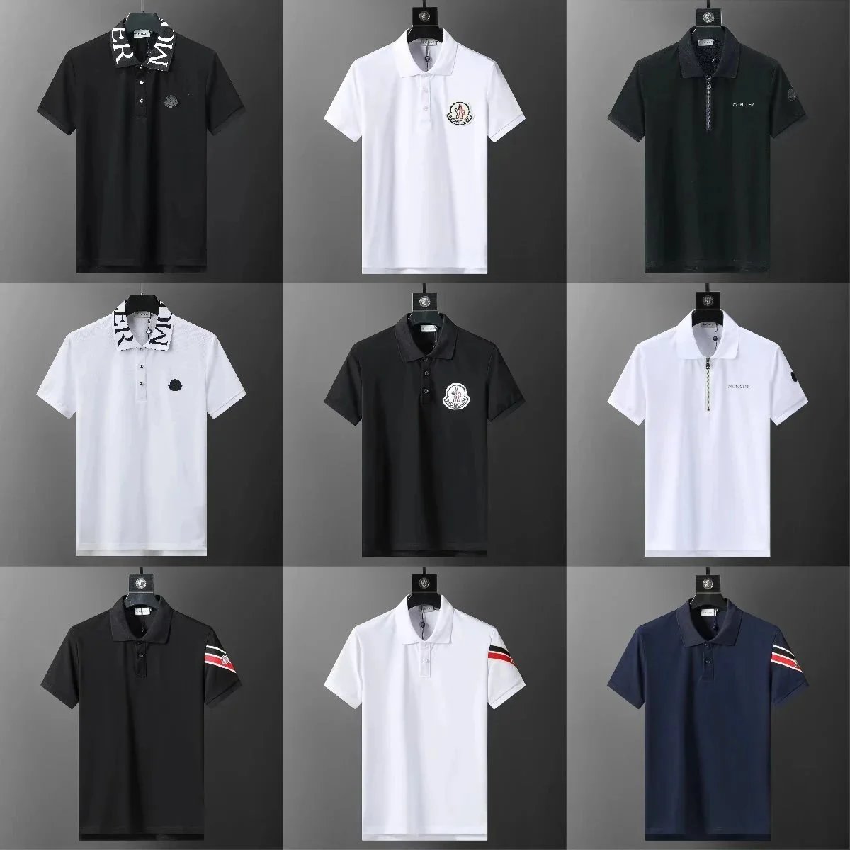 MONCLER Men's Polo Shirts Short Sleeve Casual Fashion Brand Logo T-Shirt