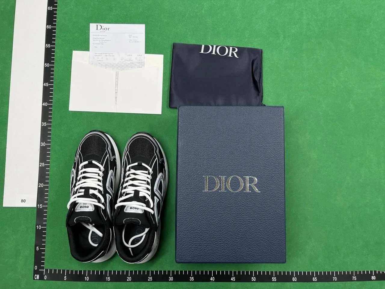 Dior Black and White Sneakers with Logo Design