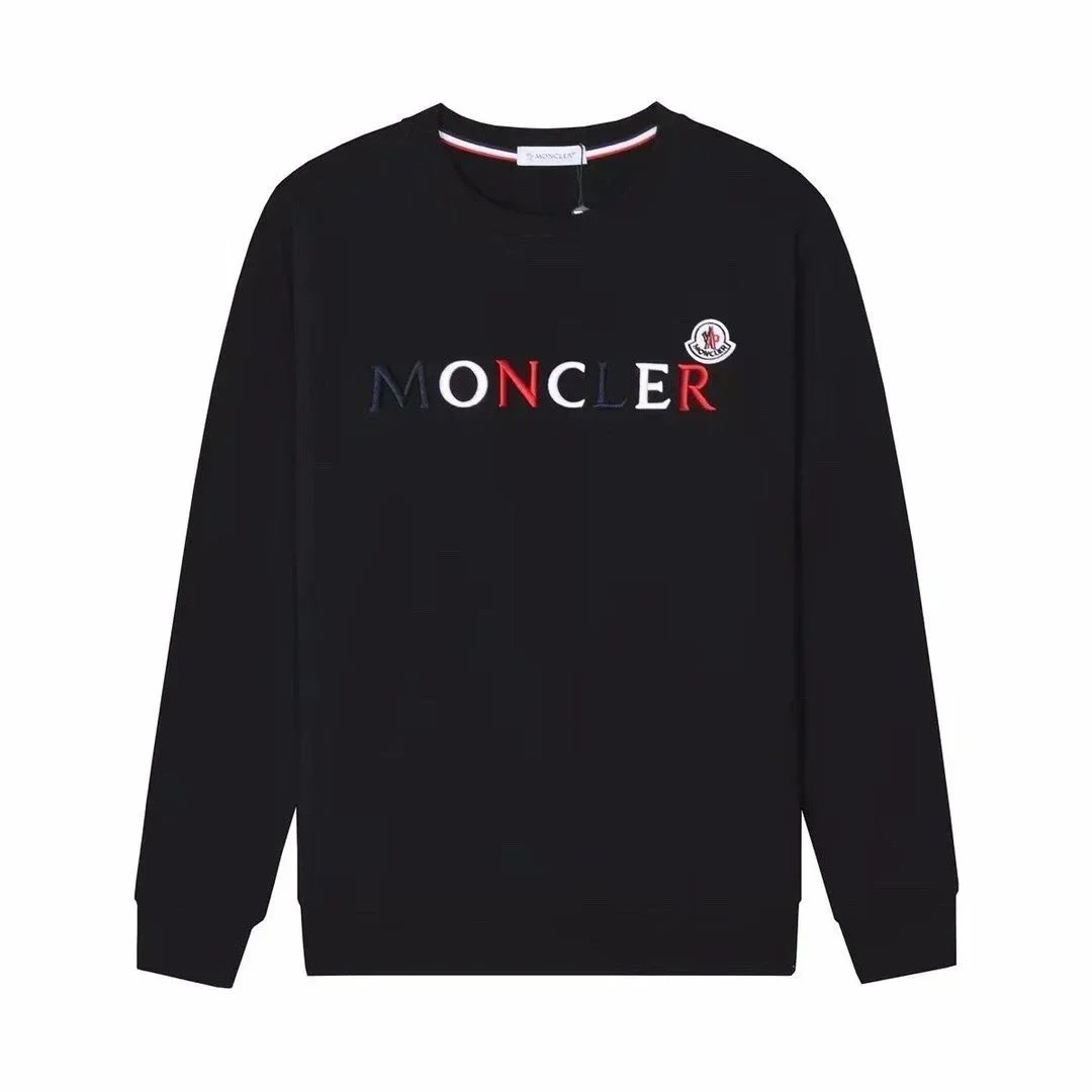 Moncler Black Logo Embroidered Sweatshirt