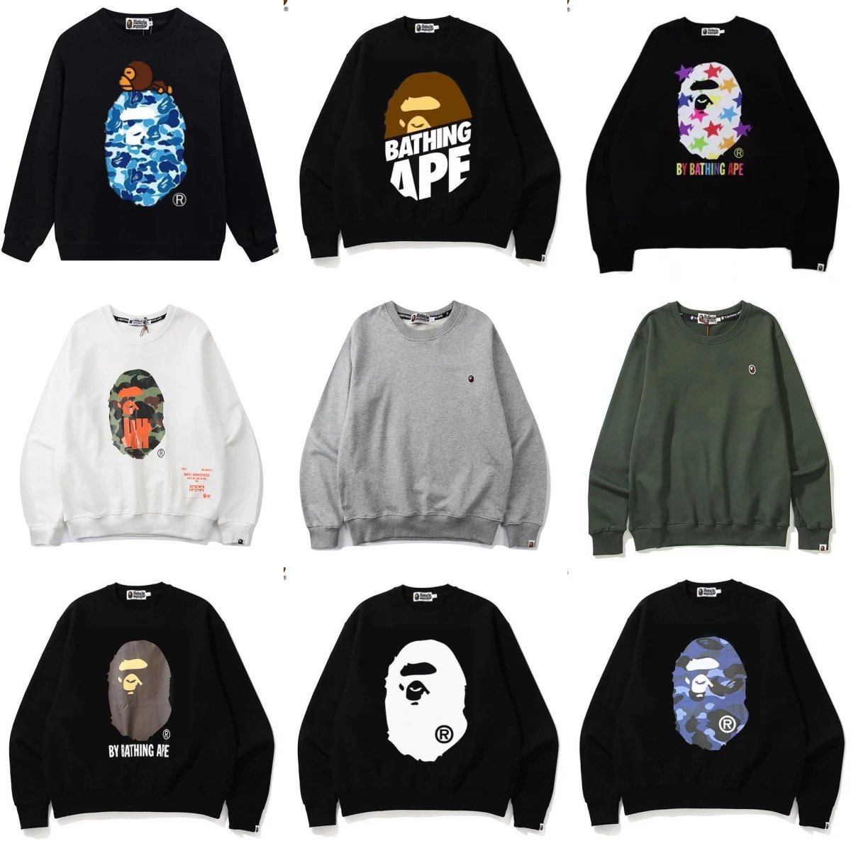BAPE Classic Ape Head Sweatshirt Unisex Streetwear
