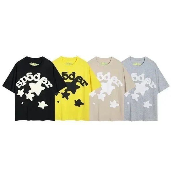 sp5der Star Print Oversized T-Shirt for Men and Women