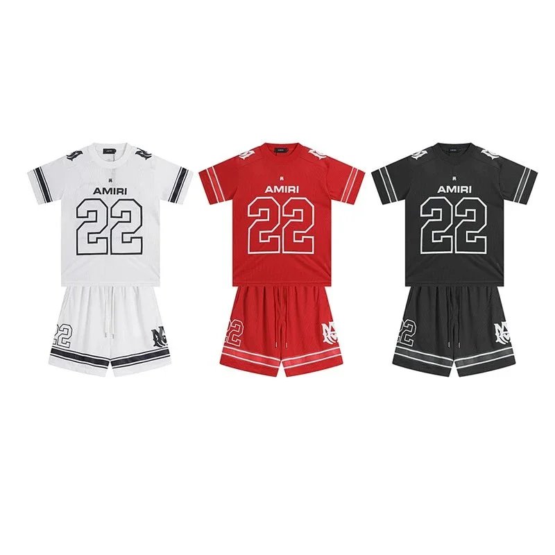 AMIRI 22 Jersey Set for Kids - White, Red, Black