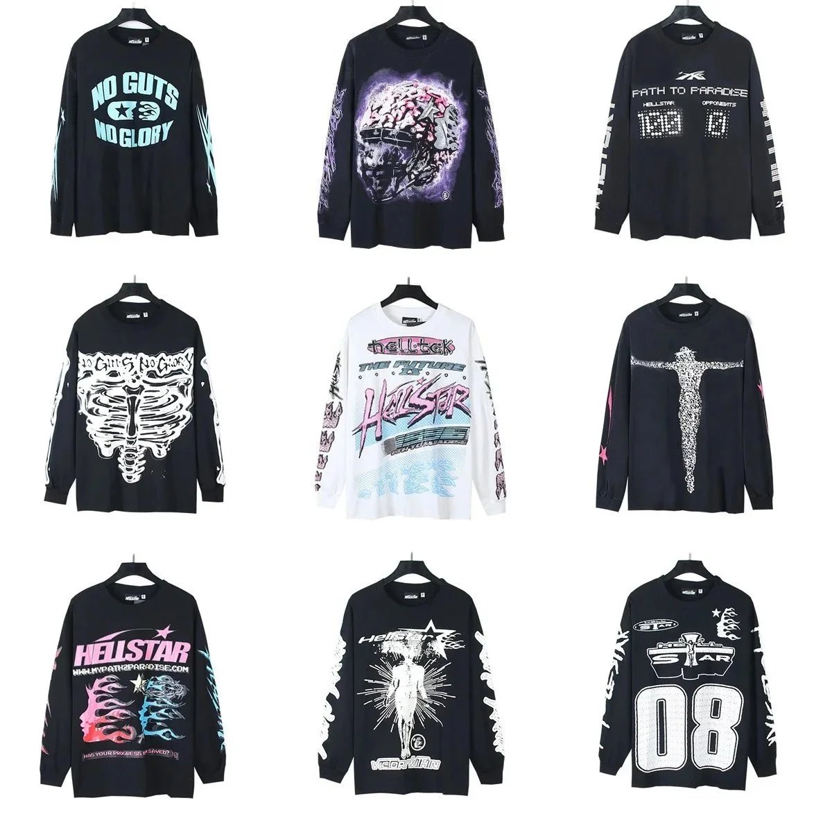 Hellstar Long Sleeve T-Shirts Graphic Streetwear Fashion