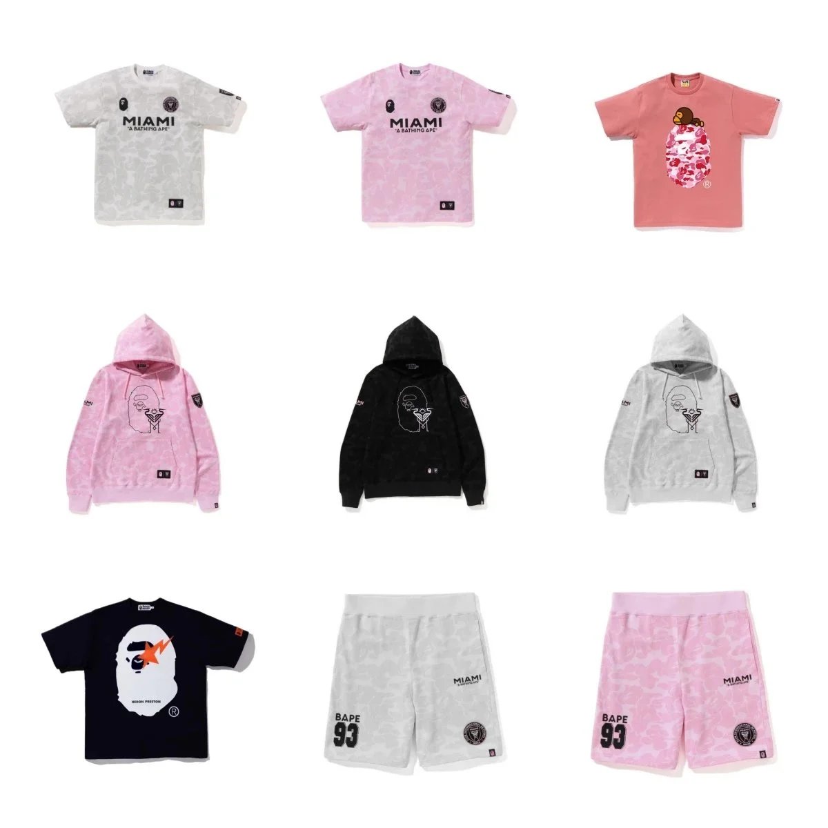 BAPE Miami Collection T-Shirts Hoodies and Shorts